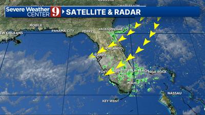 Chance of showers continue across Central Florida Sunday evening and overnight