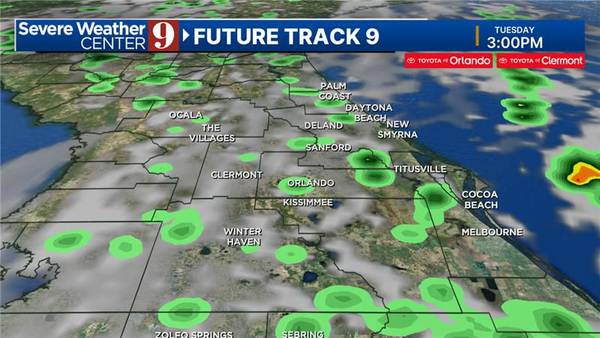 Rain chances increase Tuesday in Central Florida