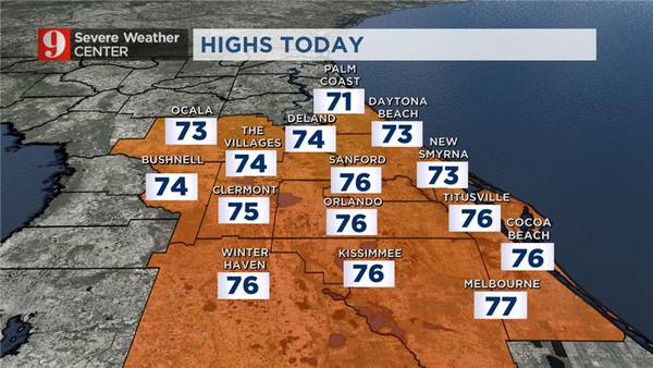Partly cloudy and mild Thursday in Central Florida