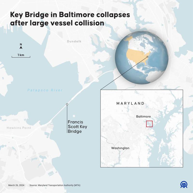 Key Bridge, Baltimore map