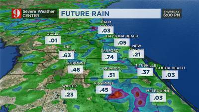 Rain and storm chances go up Thursday and into the weekend in Central Florida