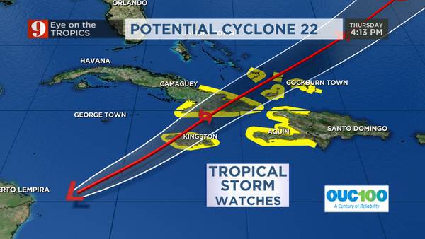 Potential Tropical Cyclone 22 forms in the Caribbean