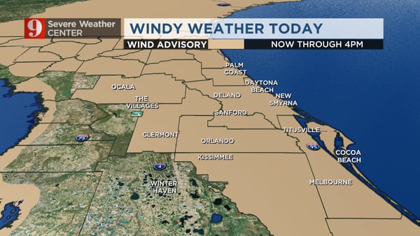 Central Florida sees breezy conditions after Saturday’s rain maker