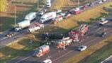 Crash with overturned septic tanker truck shuts down part of I-4 for hours 