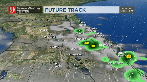 Central Florida could see a chance of early morning showers Monday morning