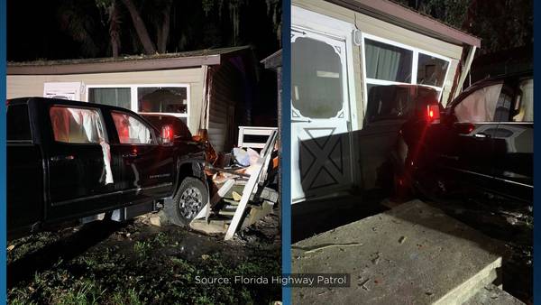 FHP: Woman, child injured after pickup truck crashes into Sumter County home