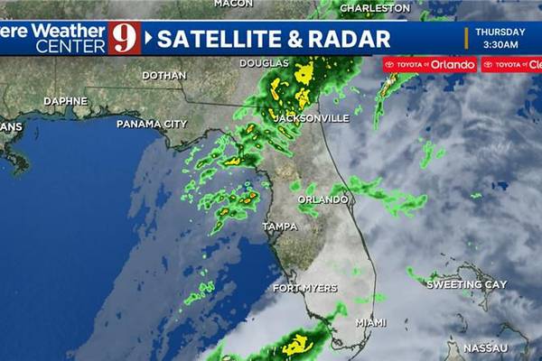 Spotty showers and storms move through Central Florida, nice weekend ahead