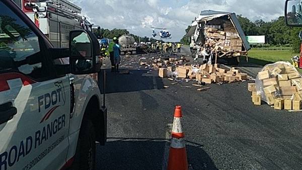 I-75 reopens after crash involving 2 tractor-trailers shuts down southbound lanes