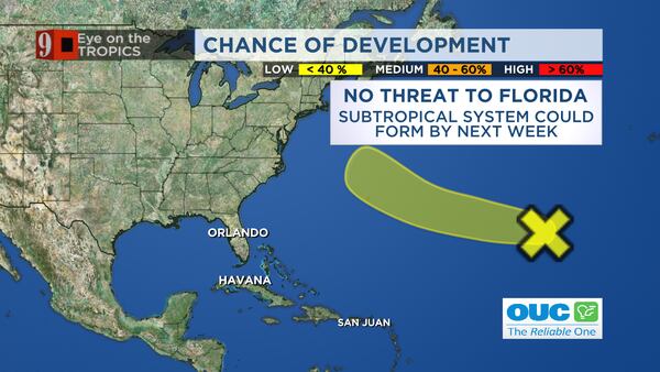 Disturbance could develop next week, but poses no threat to Florida