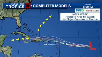 Two areas of interest in tropics, but neither concern Florida