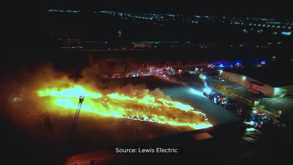 Video: 5 hurt after massive fire breaks out at fireworks warehouse in Orange County