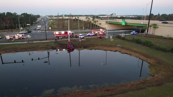 Video: Driver in critical condition after car crashes into pond in Orange County