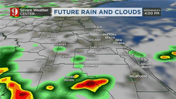 Afternoon storm chances increase Wednesday in Central Florida