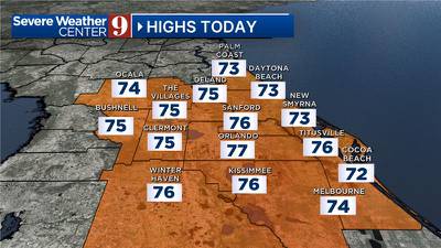 Nice and warm in Central Florida before next front arrives this weekend
