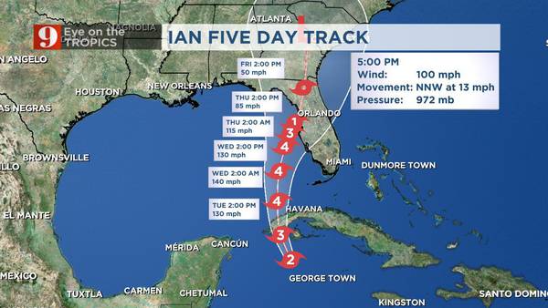 Video: Hurricane Ian strengthens into Cat. 2; tropical storm watch issued for Central Florida