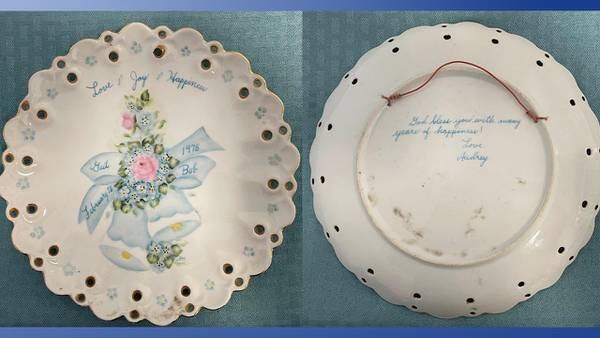 ‘Message from heaven’: Wedding plate lost during Hurricane Ian returned to owner months later