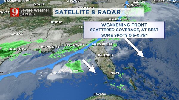 Front moves in Saturday afternoon, bringing cooler temperatures
