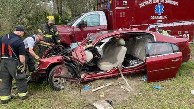 Person injured in head-on crash involving ambulance in Marion County