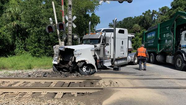 Train collides with tractor-trailer in Marion County