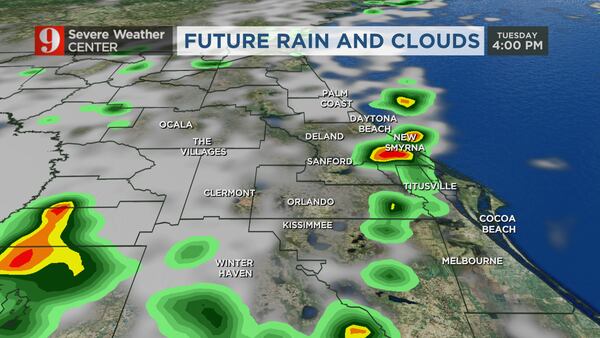 Hot Tuesday in Central Florida as afternoon storm chances go up