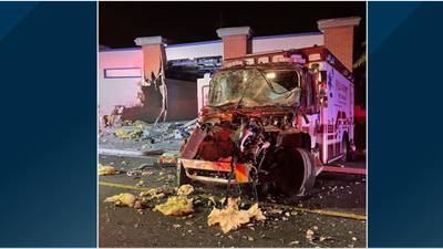 Video: 4 hurt after ambulance crashes into building in Polk County
