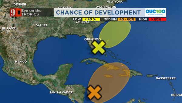 Disturbances could show tropical development near Florida this week