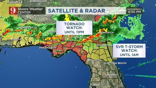 Severe storms moving into area overnight, part of Central Florida under severe thunderstorm watch