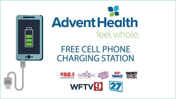 AdventHealth partners with WFTV and CMG radio stations to offer free cell phone charging stations