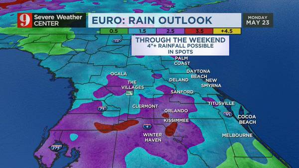 Video: Afternoon storms may drop up to 2 inches of rain in parts of Central Florida