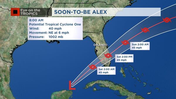 Video: Soon-to-be Alex continues to move toward Florida