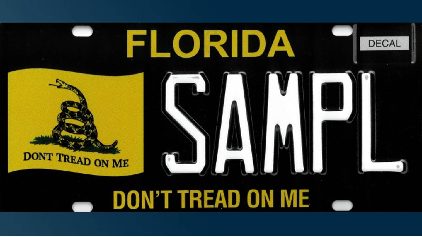 ‘dont Tread On Me Gadsden Flag Specialty License Plate Now Available In Florida Wftv 6268