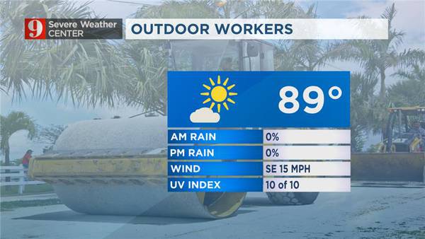 Sunny and hot Monday in Central Florida