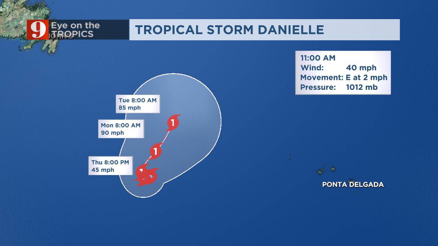 Tropical Storm Danielle forms in north Atlantic, forecast to