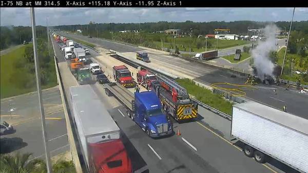 All southbound lanes of I-75 shut down in Sumter County after deadly crash involving dump truck