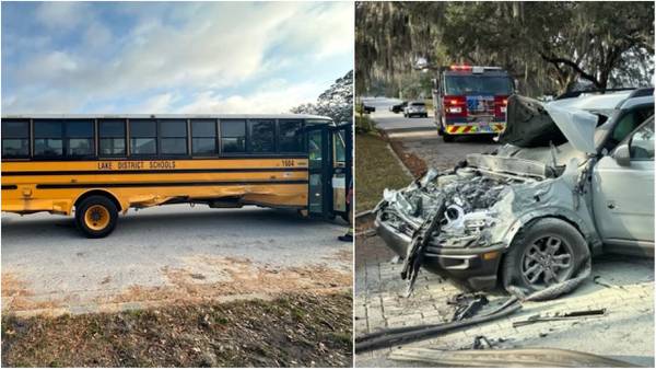 Deputies: Lake County carjacking suspect nabbed after crashing into school bus