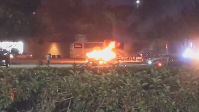 Photos: Car destroyed by fire at Walmart in Osceola County