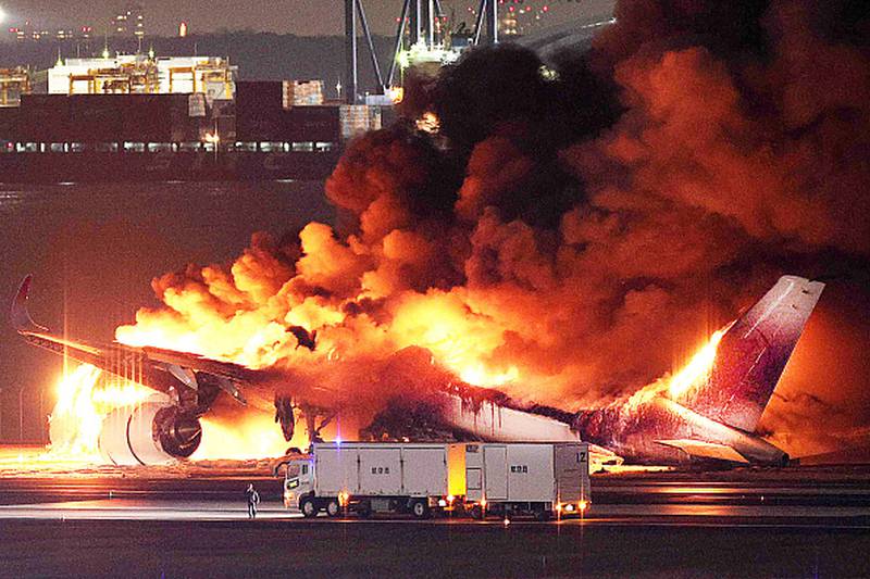 Japan plane fire