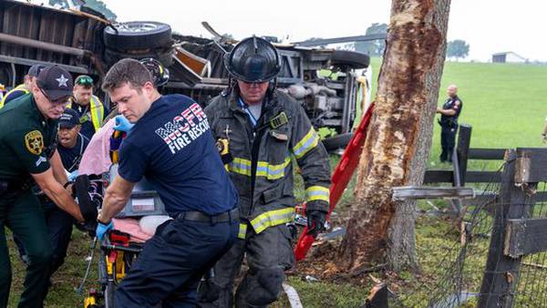 Photos: 8 dead, 38 injured when bus, pickup collide on State Road 40 in Marion County