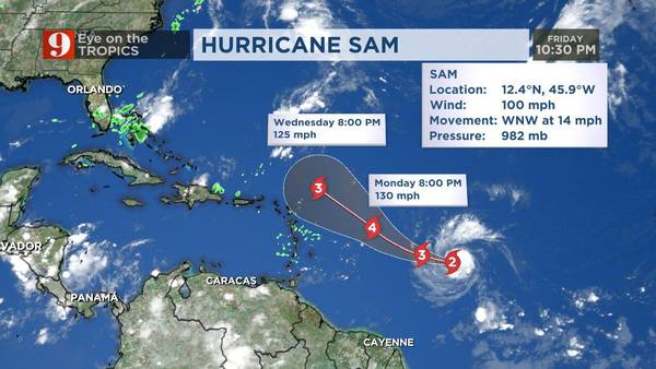 Hurricane Sam ‘quickly strengthening,’ upgraded to Category 2 hurricane