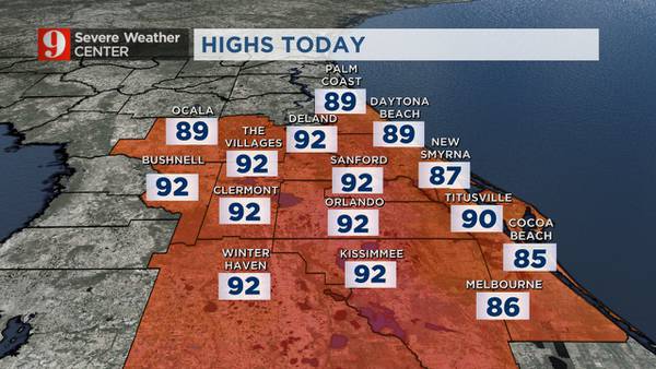 Temperatures heat up again, with a slight chance of rain at the coast