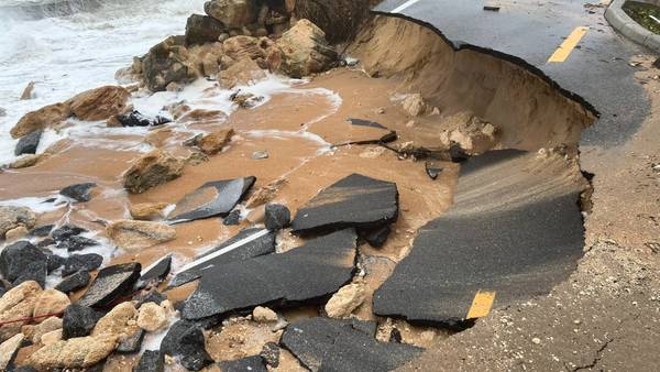 Video: Part of A1A collapses in Flagler Beach