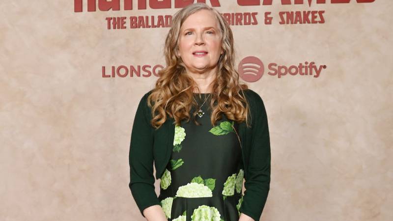 HOLLYWOOD, CALIFORNIA - NOVEMBER 13: Suzanne Collins attends "The Hunger Games: The Ballad Of Songbirds And Snakes" Los Angeles Fan Event at TCL Chinese Theatre on November 13, 2023 in Hollywood, California. (Photo by Jon Kopaloff/Getty Images for Lionsgate)
