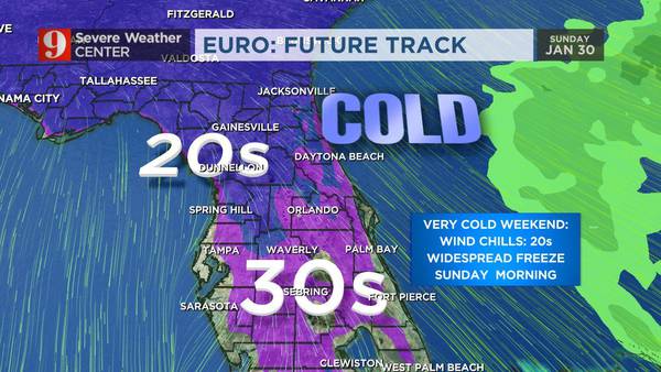 VIDEO: Showers to be on and off through Wednesday, coldest air in four years arrives this weekend