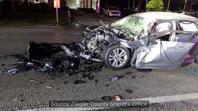 WATCH: Good Samaritans help Flagler County deputies pull driver from burning car