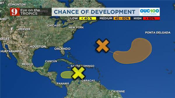 Disturbance in Atlantic shows better chance for development