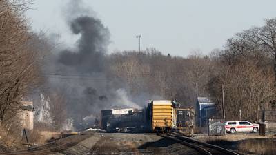 Video: Crews working to prevent explosion after fiery train derailment in Ohio