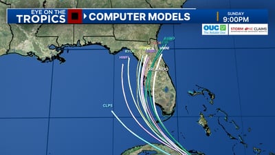 Photos: Track shows tropical disturbance could impact Central Florida this weekend