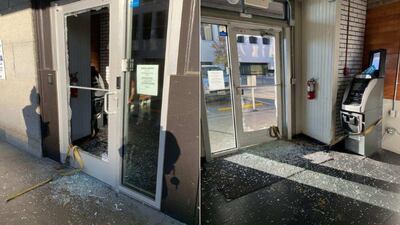 Doors found shattered in Washington building as suspects unsuccessfully tried to steal ATM