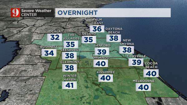 Frost advisories issued as Orlando expected to see coldest temps in nearly a year