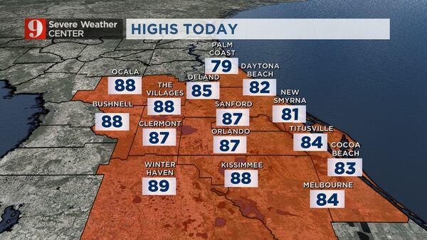 Partly cloudy and warm Tuesday in Central Florida